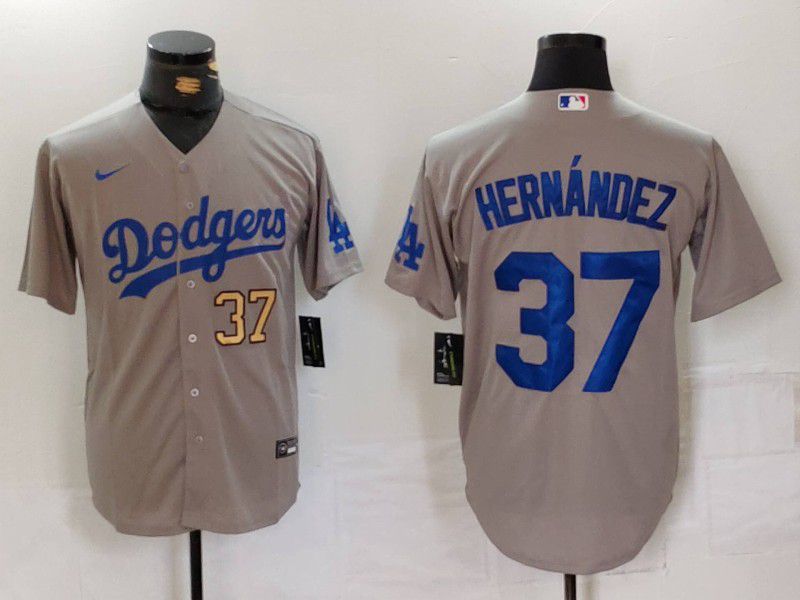Men Los Angeles Dodgers #37 Hernandez Grey Nike Game 2024 MLB Jersey style 7241->los angeles dodgers->MLB Jersey